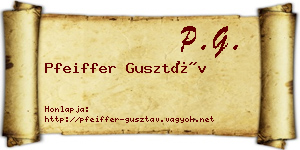 Pfeiffer Gusztáv névjegykártya